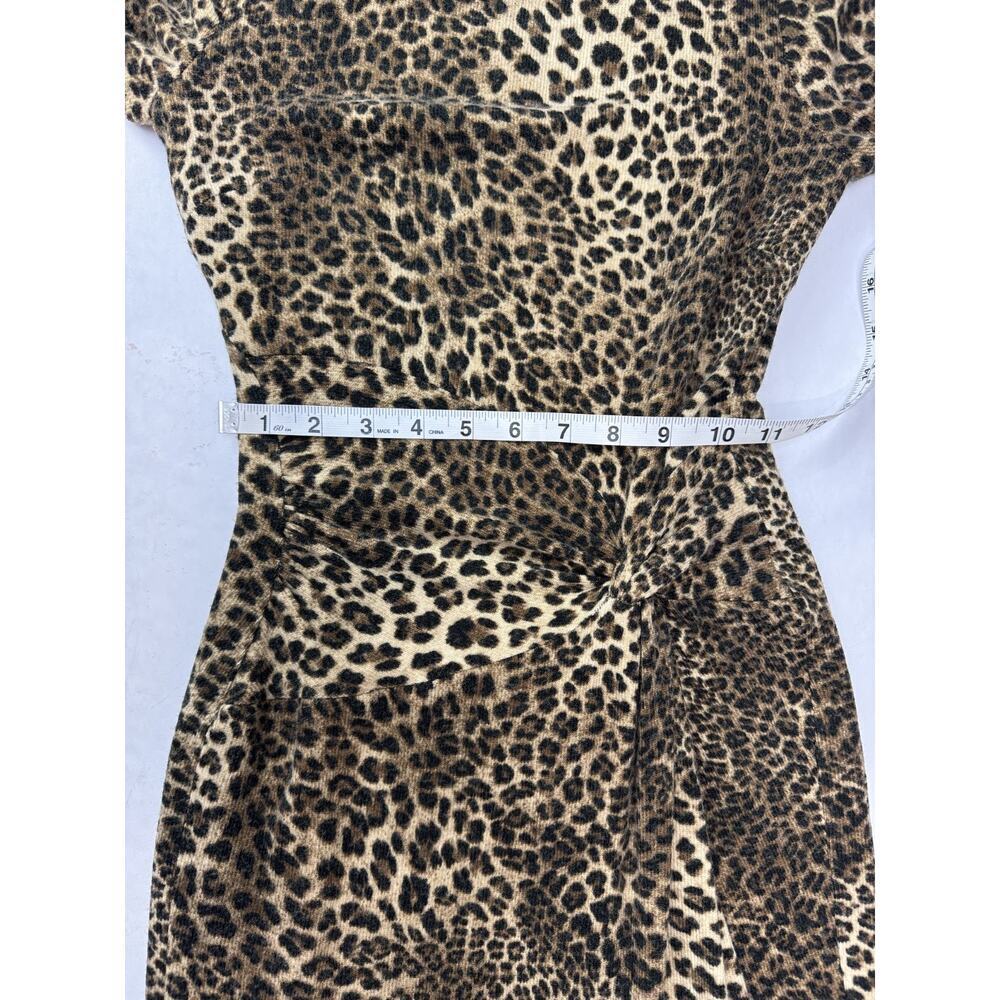 Vintage Y2K Cache Leopard Print Dress Bodycon Twist Waist Ruched Slimming Small - Picture 7 of 9
